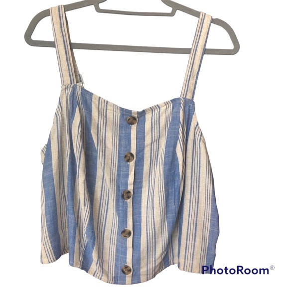 Torrid Blue & Ecru Adjustable Strap Crop Tank Top NWT Size 2X - Picture 6 of 15